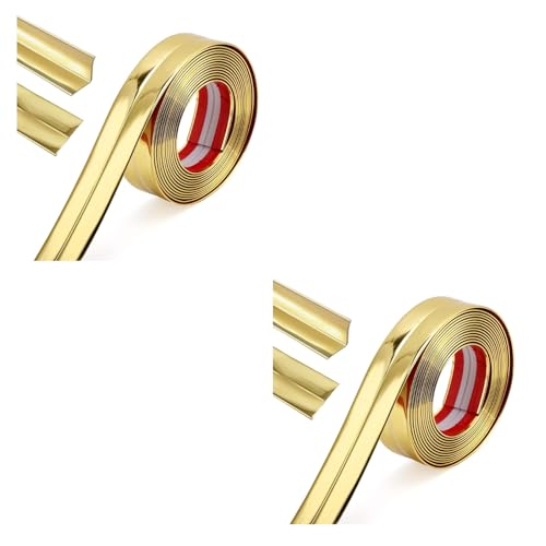 HASTHIP® 1 Rolls Golden Wall Molding Trim - Flexible PVC Wall Molding Trim & Corner Guards & Caulk Strip, Apply in Table Edge Door Frame Baseboard for Protection and Decoration, 9.84ft x 0.78in HASTHIP® 1 Rolls Golden Wall Molding Trim - Flexible PVC Wall Molding Trim & Corner Guards & Caulk Strip, Apply in Table Edge Door Frame Baseboard for Protection and Decoration, 9.84ft x 0.78in